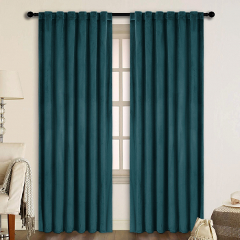 Draperie din catifea cu rejansa transparenta cu ate pentru galerie Madison 250x210 cm densitate 700 g/ml Turcoaz 1 buc 