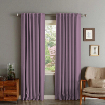 Draperie din catifea cu rejansa transparenta cu ate pentru galerie Madison 150x210 cm densitate 700 g/ml Violet 1 buc 