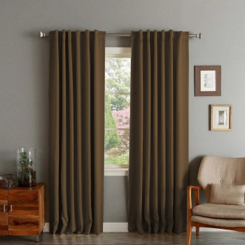 Draperie din catifea cu rejansa transparenta cu ate pentru galerie Madison 150x260 cm densitate 700 g/ml Dark chocolate 1 buc 