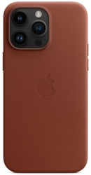Protectie Spate Apple Leather pentru Apple iPhone 14 Pro Max Magsafe Maro 