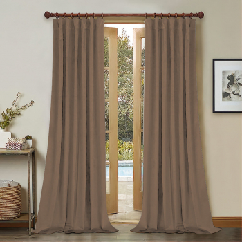 Draperie din catifea cu rejansa din bumbac tip fagure Madison 200x250 cm densitate 700 g/ml Coffee 1 buc 