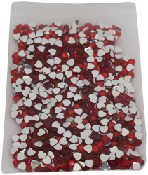 Strasuri acrilice in forma de inima 4mm 13 g Red Heart Vivo 