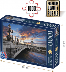 PUZZLE 1000 - ALEXANDER and rdquo S BRIDGE - PARIS - FRANTA - 62154-18 