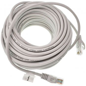 Cablu UTP Lanberg 40448 cat 5e lungime 15m mufat 2xRJ45 AWG 26 100 MHz de legatura retea ethernet gri 