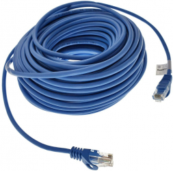 Cablu UTP Lanberg 42782 cat.5e mufat 2xRJ45 lungime 30m AWG 26 100 MHz de legatura retea ethernet albastru 