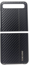 Husa compatibila cu Samsung Galaxy Z Flip silicon si fibre de carbon Negru SOHO5465 