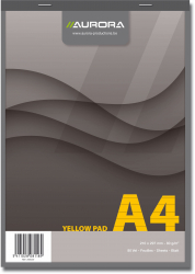 Blocnotes Capsat A4 80 File - 80g/mp 4 Perforatii Aurora Office - Dictando - Hartie Galbena 