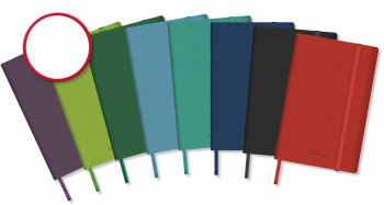 Caiet Cu Elastic Coperti Rigide 140 X 215mm 96 File-80g/mp Hartie Cream Aurora -velin Cu Puncte 