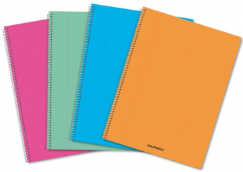 Caiet Cu Spirala A4 60 File - 80g/mp Coperta Pp Transparent Color Aurora - Velin 