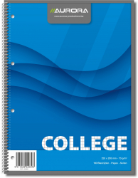 Caiet Cu Spirala A4 80 File - 70g/mp 4 Perf. Coperti Carton Aurora College - Matematica 