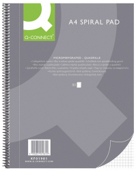 Caiet Cu Spirala A4 80 File - 70g/mp 4 Perf. Coperti Carton Q-connect - Matematica 