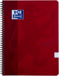 Caiet Cu Spirala A4 Oxford School Touch 70 File-90g/mp 4 Perf Coperta Carton Rosu - Dictando 