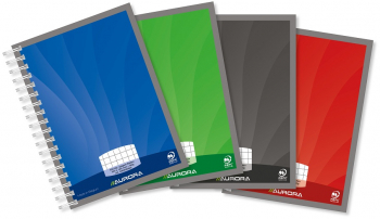 Caiet Cu Spirala A6 50 File - 90g/mp Coperti Carton Lucios Aurora Mano - Matematica 