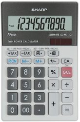 Calculator De Birou 10 Digits 152 X 100 X 33 Mm Dual Power Sharp El-m711ggy - Gri 