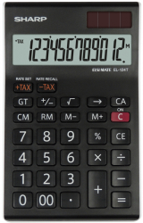 Calculator De Birou 12 Digits 152 X 96 X 12 Mm Dual Power Sharp El-124twh - Negru/alb 