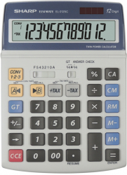 Calculator De Birou 12 Digits 195 X 140 X 23 Mm Dual Power Sharp El-2125c - Gri 