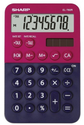 Calculator De Birou 8 Digits 120 X 76 X 23 Mm Dual Power Sharp El-760rbrb - Rosu/bleumarin 