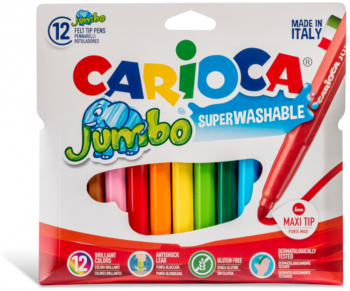 Carioca Super Lavabila Varf Gros - 6mm 12 Culori/cutie Carioca Jumbo 