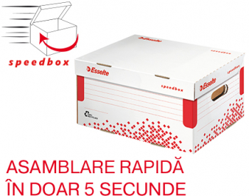 Container Arhivare Si Transport Esselte Speedbox Cu Capac Carton Dimensiune S Alb 