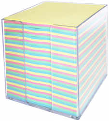Cub Hartie Color 9x9x9cm Cu Suport Plastic Aurora 