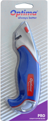 Cutter Profesional Optima Lama Trapezoidala + 2 Rezerve Sk5 Aluminiu Cu Rubber Grip 