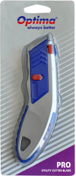 Cutter Profesional Optima Lama Trapezoidala + 5 Rezerve Sk5 Cu Auto-incarcare Zinc Cu Rubber Grip 