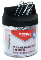 Dispenser Magnetic Cilindric Echipat Cu 100 Agrafe Metalice 26mm Office Products - Capac Negru 