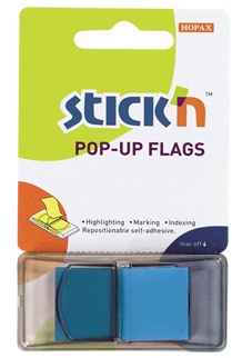Film Index Autoadeziv 45 X 25mm 50 File/set Cu Dispenser Stickn Pop-up - Albastru 