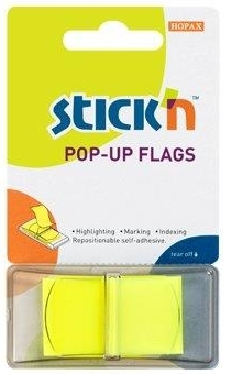 Film Index Autoadeziv 45 X 25mm 50 File/set Cu Dispenser Stickn Pop-up - Galben 