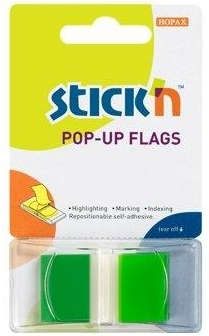 Film Index Autoadeziv 45 X 25mm 50 File/set Cu Dispenser Stickn Pop-up - Transparent/verde 