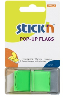 Film Index Autoadeziv 45 X 25mm 50 File/set Cu Dispenser Stickn Pop-up - Verde 