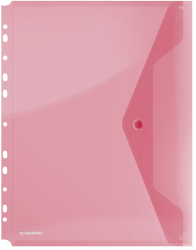Folie Protectie Doc. A4 Portret Inchidere Cu Capsa 4/set 200 Microni Donau - Rosu Transparent 