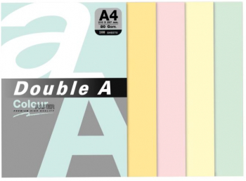 Hartie Color Pentru Copiator A4 80g/mp 500coli/top Double A - 5 Culori Pastel Asortate 