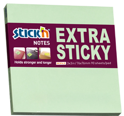 Notes Autoadeziv Extra-sticky 76 X 76mm 90 File Stickn - Verde Pastel 
