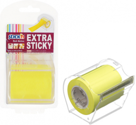 Notes Autoadeziv In Rola Cu Dispenser 50 Mm X 10 M Stickn - Galben Neon 