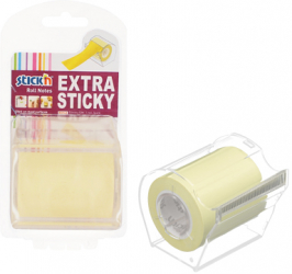 Notes Autoadeziv In Rola Cu Dispenser 50 Mm X 10 M Stickn - Galben Pastel 