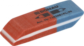 Radiera Cauciuc Pentru Creion/cerneala 40x14x8mm Donau - Rosu/albastru 