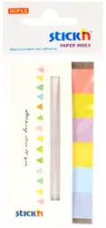 Stick Index Hartie Color 45 X 15 Mm 6 X 30 File/set Stickn - 6 Culori Alb/neon 