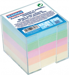 Cub Hartie Cu Suport Plastic 92x92x82mm Donau - Hartie Culori Pastel Asortate 