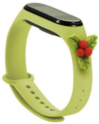 Curea bratara fitness compatibila cu Xiaomi Mi Band 5 si Mi Band 6 silicon Christmas Green MON-BBL5713 