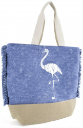 Geanta pentru plaja cu flamingo albastru 47 x 40 cm BB1013 