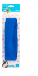 Zgarda ajustabila pentru caini cu racire COOL OFF Material Textil ultra rezistent Marime L 63.5 x 7 cm Albastru JMB-BBL5751 
