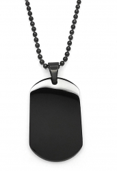 Lant inox cu Pandantiv Dog Tag Negru otel inoxidabil Personal Style 