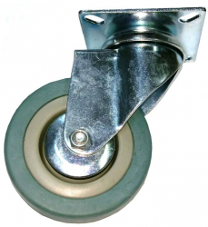 Roata pivotanta ADIX din cauciuc siliconic cu placa 75 mm 60 kg 