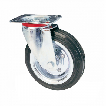 Roata pivotanta din cauciuc plin cu placa 100 mm 70 kg 