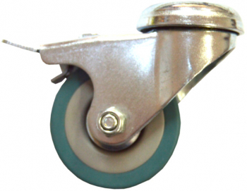 Roata pivotanta din cauciuc siliconic cu frana si cu alezaj 50 mm 40 kg 