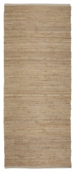Covor decorativ dreptunghiular din iuta si bumbac model traditional 200 x 80 cm bej natur 