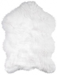 Covor sintetic 90x55 cm alb 
