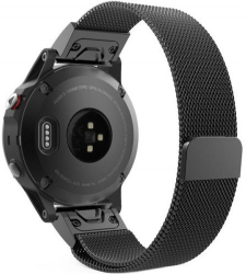 Curea iUni compatibila cu Garmin Fenix 7 / 6 / 5 Plus / 5 22 mm Milanese Loop Strap Black 