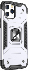 Husa protectie pentru iPhone 13 Bumper Ring armor kickstand Silver HUR-BBL5762 